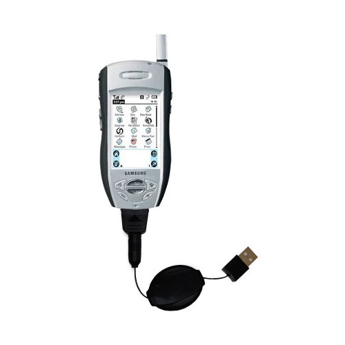 Retractable USB Power Port Ready charger cable designed for the Samsung SPH-i330 and uses TipExchange