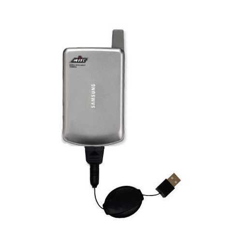 Retractable USB Power Port Ready charger cable designed for the Samsung SPH-i500 and uses TipExchange