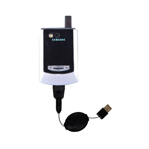 Retractable USB Power Port Ready charger cable designed for the Samsung SPH-i550 and uses TipExchange