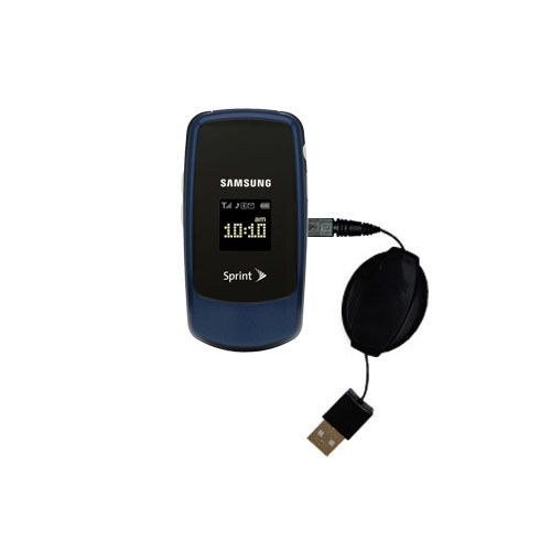 Retractable USB Power Port Ready charger cable designed for the Samsung SPH-M220 and uses TipExchange