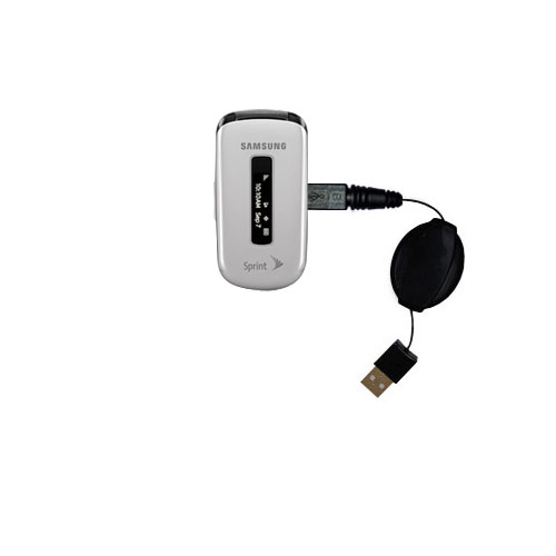 Retractable USB Power Port Ready charger cable designed for the Samsung SPH-M240 and uses TipExchange
