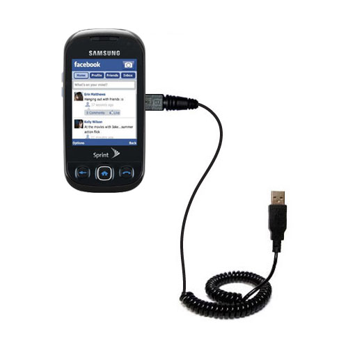 Coiled USB Cable compatible with the Samsung SPH-M350