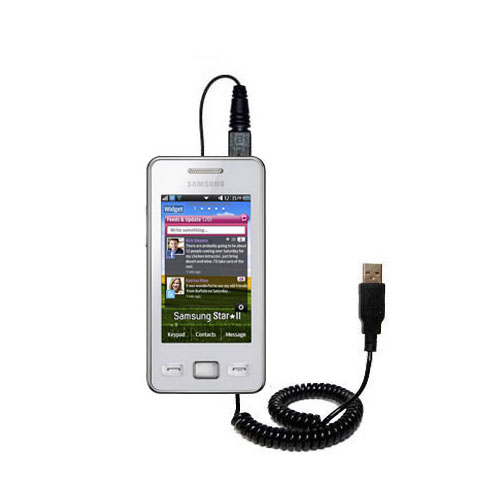 Coiled USB Cable compatible with the Samsung Star II