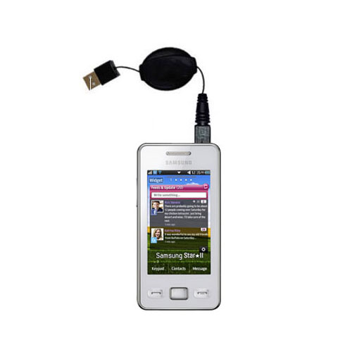 Retractable USB Power Port Ready charger cable designed for the Samsung Star II and uses TipExchange