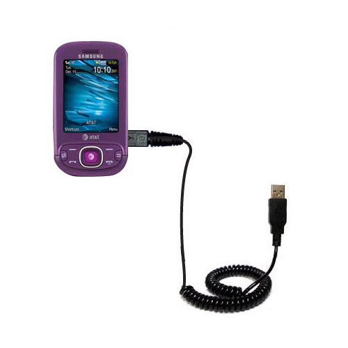 Coiled USB Cable compatible with the Samsung Strive SGH-A687