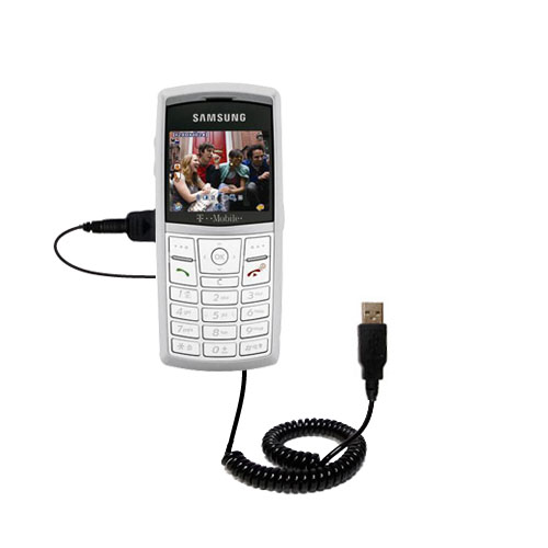 Coiled USB Cable compatible with the Samsung Trace T519