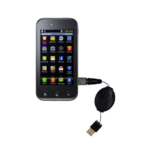 Retractable USB Power Port Ready charger cable designed for the Samsung Transform Ultra and uses TipExchange