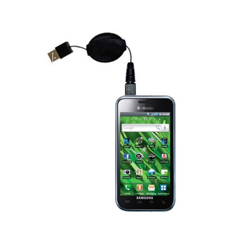 Retractable USB Power Port Ready charger cable designed for the Samsung Vibrant 4G and uses TipExchange