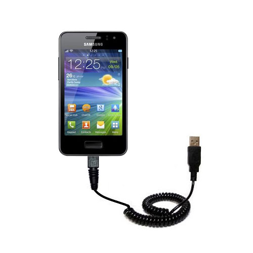 Coiled USB Cable compatible with the Samsung Wave M
