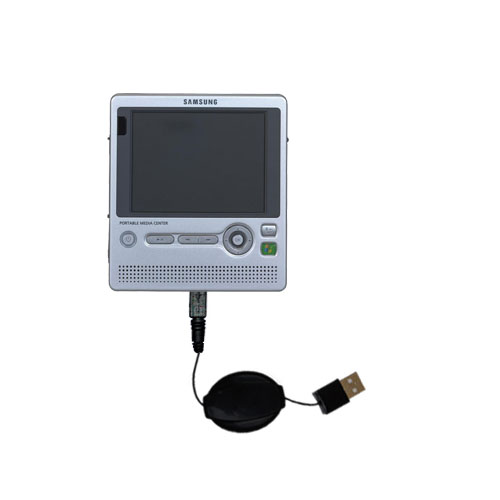 Retractable USB Power Port Ready charger cable designed for the Samsung Yepp YH-999 and uses TipExchange