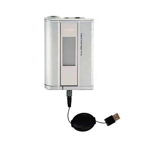 Retractable USB Power Port Ready charger cable designed for the Samsung Yepp YP-35H and uses TipExchange