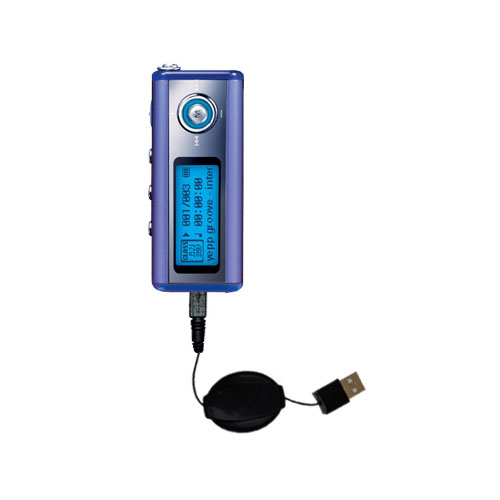 Retractable USB Power Port Ready charger cable designed for the Samsung Yepp YP-ST5X and uses TipExchange
