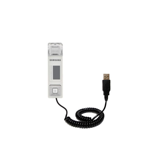 Coiled USB Cable compatible with the Samsung YP-U1