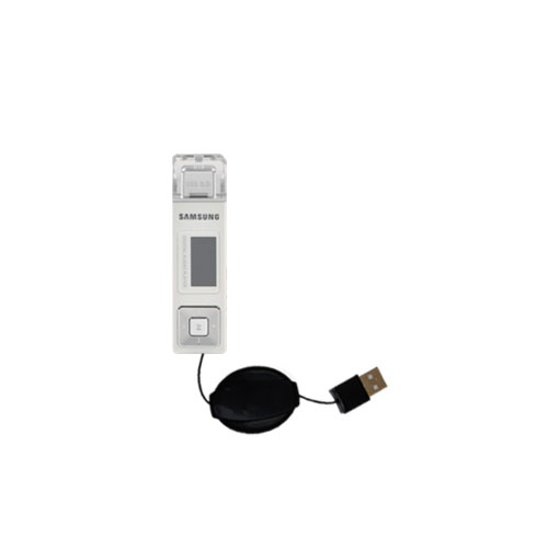 Retractable USB Power Port Ready charger cable designed for the Samsung YP-U1 and uses TipExchange