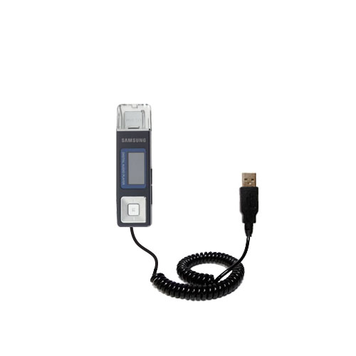 Coiled USB Cable compatible with the Samsung YP-U2JQB