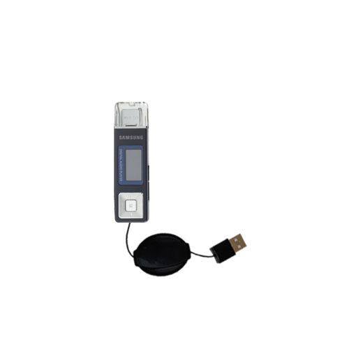 Retractable USB Power Port Ready charger cable designed for the Samsung YP-U2JQB and uses TipExchange