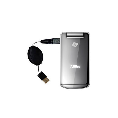 Retractable USB Power Port Ready charger cable designed for the Sanyo Mirror and uses TipExchange