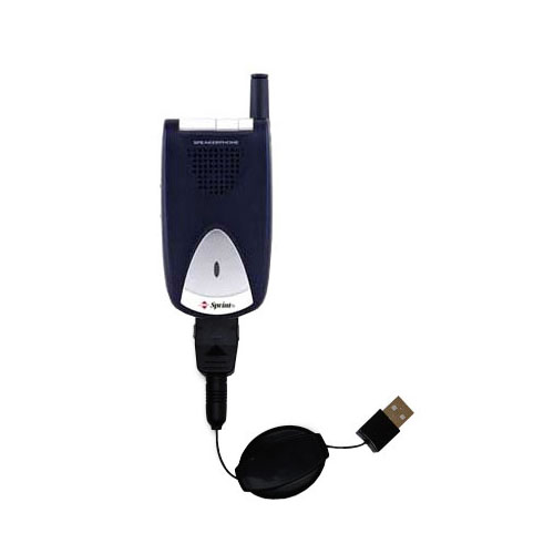 Retractable USB Power Port Ready charger cable designed for the Sanyo Voice Phone SCP-200 and uses TipExchange