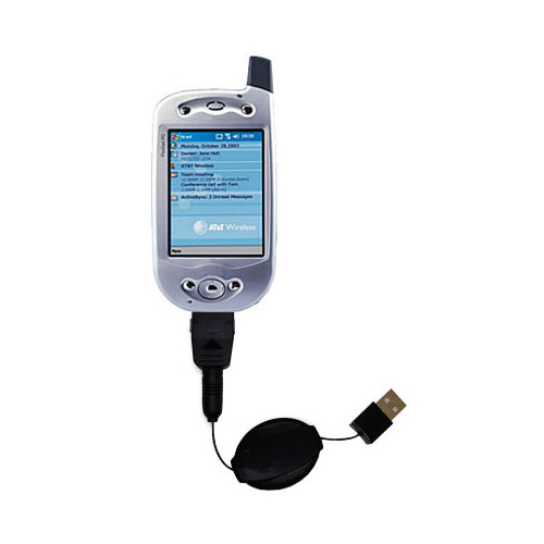Retractable USB Power Port Ready charger cable designed for the Siemens SX56 Pocket PC Phone and uses TipExchange