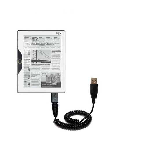 Coiled USB Cable compatible with the Skiff Reader