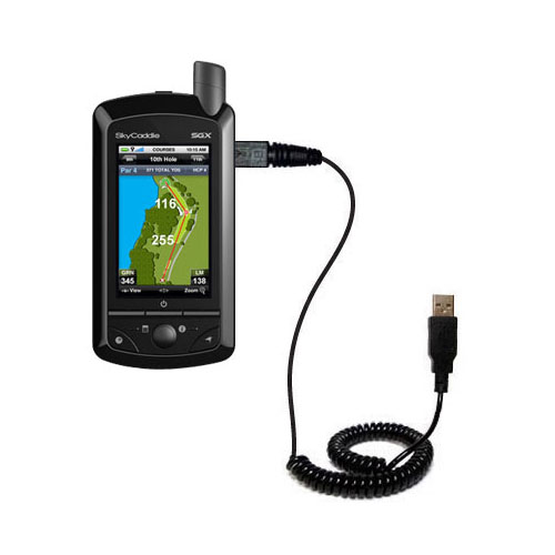 Coiled USB Cable compatible with the SkyGolf SkyCaddie SGX