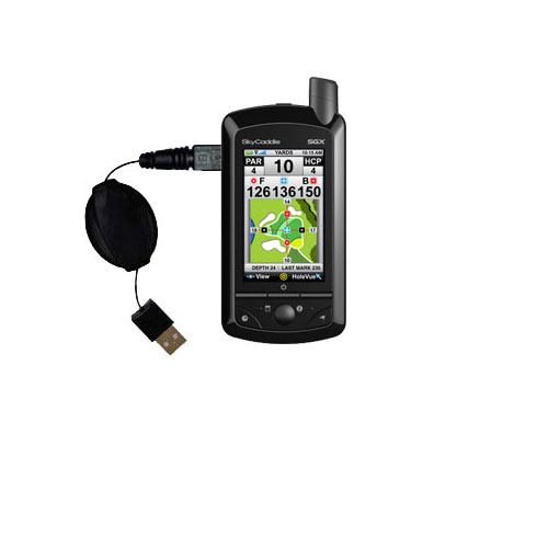Retractable USB Power Port Ready charger cable designed for the SkyGolf SkyCaddie SGXw and uses TipExchange