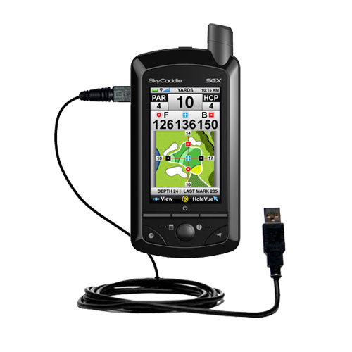 Classic Straight USB Cable suitable for the SkyGolf SkyCaddie SGXw with Power Hot Sync and Charge Capabilities - Uses Gomadic TipExchange Technology