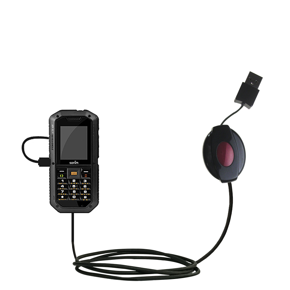 Retractable USB Power Port Ready charger cable designed for the Sonim XP2 10 Spirit and uses TipExchange