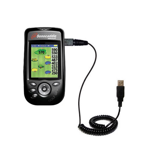 Coiled USB Cable compatible with the Sonocaddie Auto Play Golf GPS