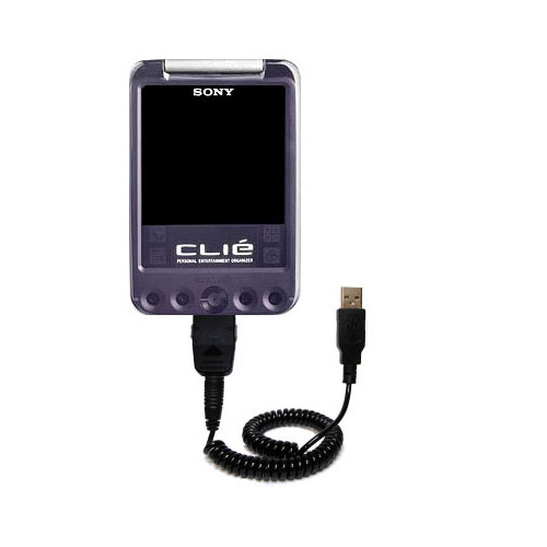 Coiled USB Cable compatible with the Sony Clie SJ33