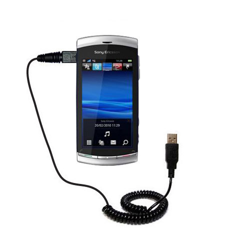 Coiled USB Cable compatible with the Sony Ericsson  U5a