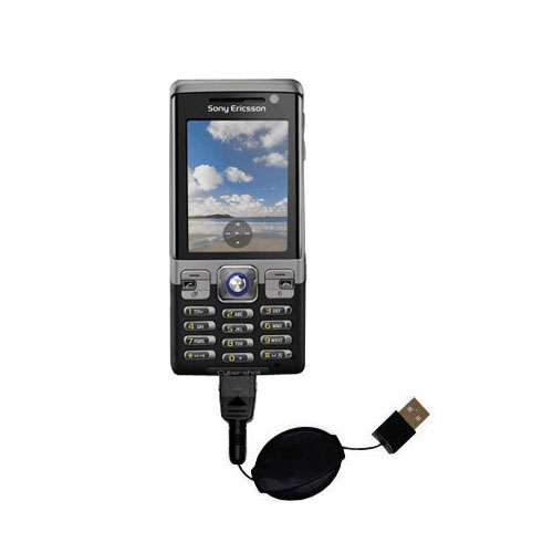 Retractable USB Power Port Ready charger cable designed for the Sony Ericsson C702 C702c and uses TipExchange