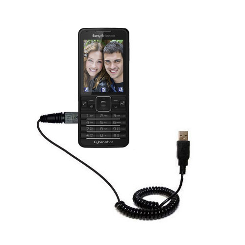 Coiled USB Cable compatible with the Sony Ericsson C901