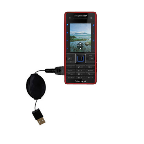 Retractable USB Power Port Ready charger cable designed for the Sony Ericsson C902 and uses TipExchange