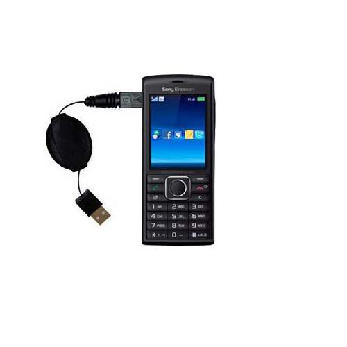Retractable USB Power Port Ready charger cable designed for the Sony Ericsson Cedar / Cedar A and uses TipExchange