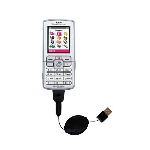 Retractable USB Power Port Ready charger cable designed for the Sony Ericsson D750 / D750i and uses TipExchange