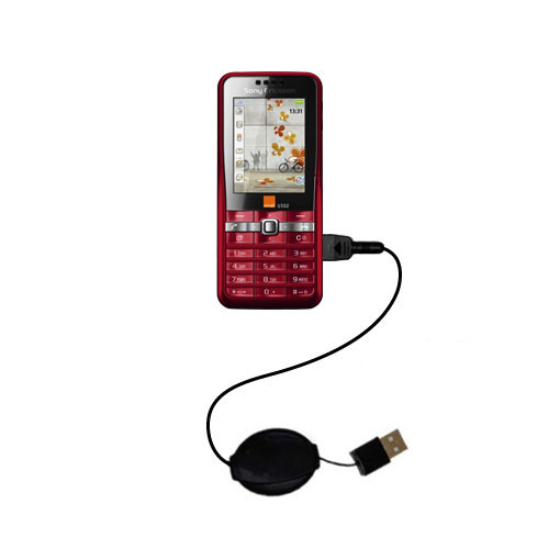 Retractable USB Power Port Ready charger cable designed for the Sony Ericsson G502 and uses TipExchange