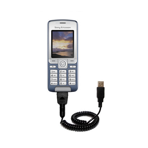 Coiled USB Cable compatible with the Sony Ericsson k310a
