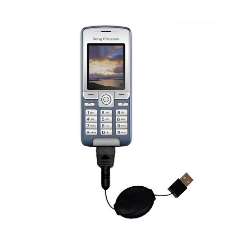 Retractable USB Power Port Ready charger cable designed for the Sony Ericsson k310a and uses TipExchange