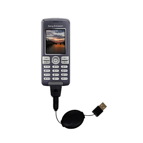 Retractable USB Power Port Ready charger cable designed for the Sony Ericsson K510i and uses TipExchange