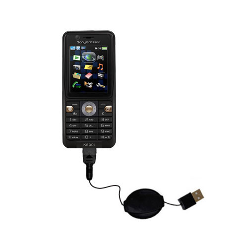 Retractable USB Power Port Ready charger cable designed for the Sony Ericsson K530 and uses TipExchange