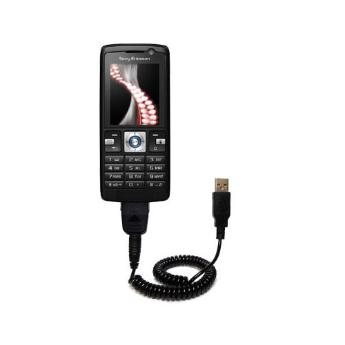 Coiled USB Cable compatible with the Sony Ericsson K610i