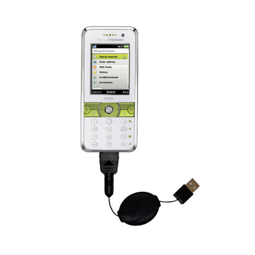 Retractable USB Power Port Ready charger cable designed for the Sony Ericsson k660i and uses TipExchange