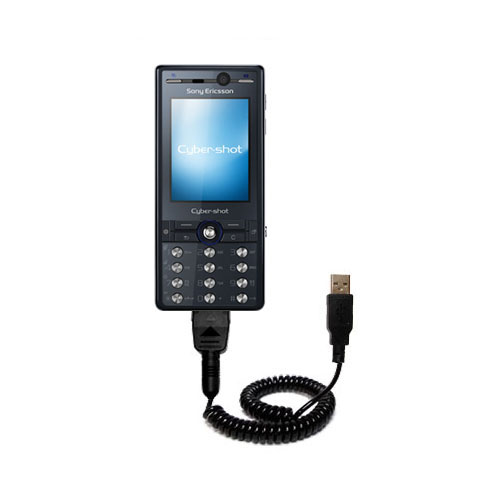 Coiled USB Cable compatible with the Sony Ericsson k810i