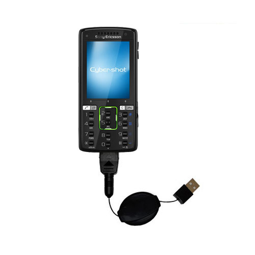 Retractable USB Power Port Ready charger cable designed for the Sony Ericsson K858c and uses TipExchange