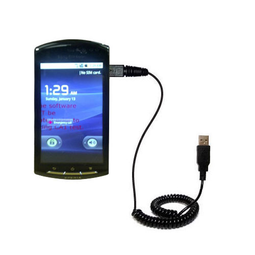 Coiled USB Cable compatible with the Sony Ericsson LT15i