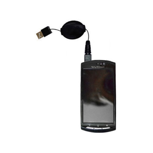 Retractable USB Power Port Ready charger cable designed for the Sony Ericsson MT15i and uses TipExchange