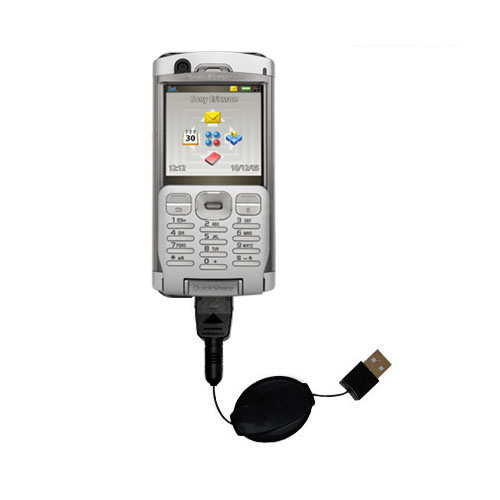 Retractable USB Power Port Ready charger cable designed for the Sony Ericsson P990c and uses TipExchange