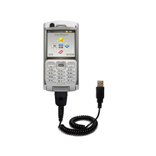 Coiled USB Cable compatible with the Sony Ericsson P990i
