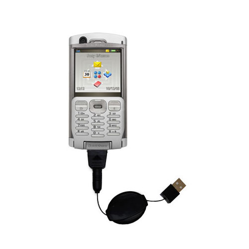 Retractable USB Power Port Ready charger cable designed for the Sony Ericsson P990i and uses TipExchange